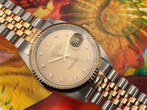 rolex perpetual 18k gold and diamond|rolex 18 ct gold dial.